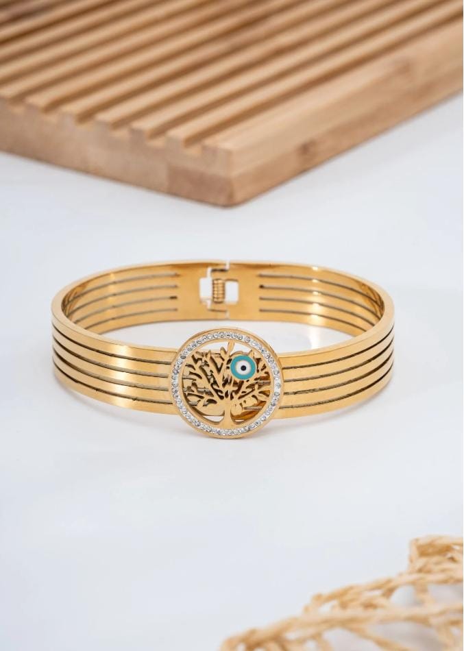 Çelik Hayat Ağaçlı Bileklik 